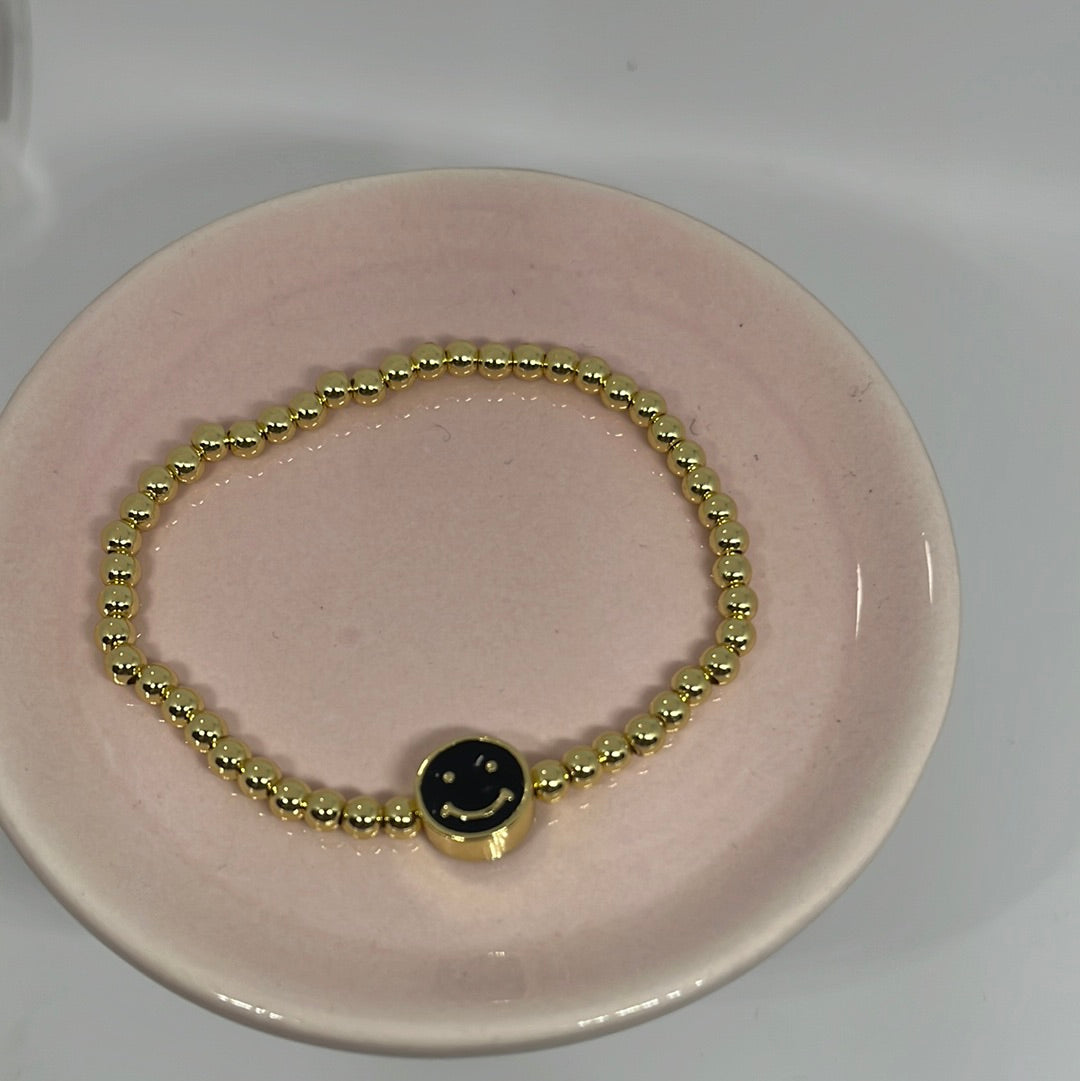 Black Smiley face bracelet