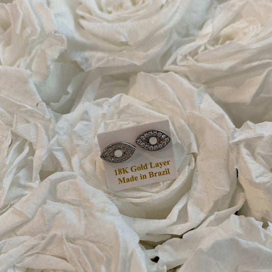 Evil eye Earrings White Eye