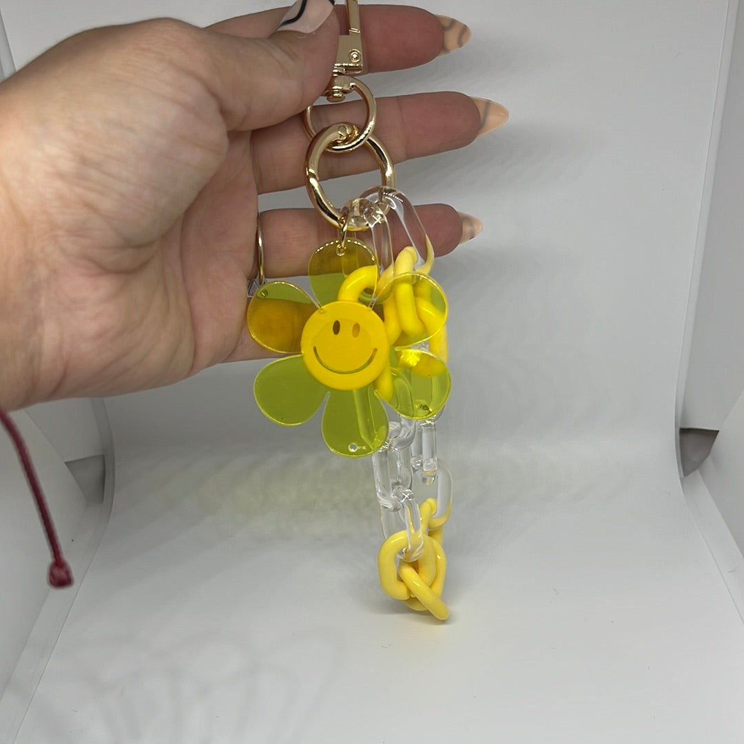 Yellow Daisy chainlink keychain