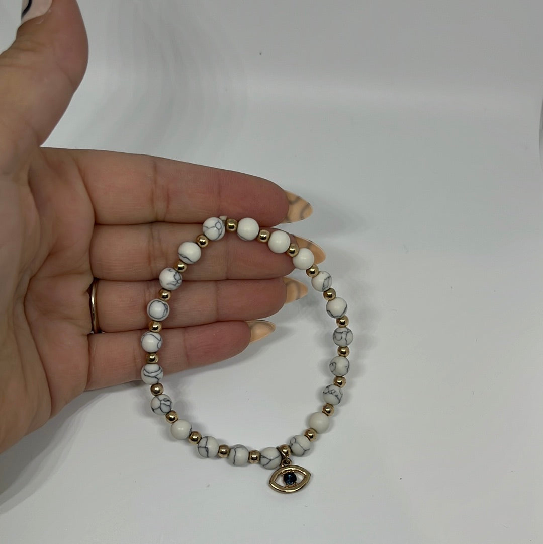 Marbled Bracelet with Evil Eye